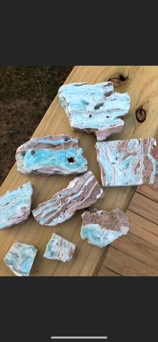 ARAGONITE Slabs, baby blue color, display crystals, Afganistán, holiday gift!!