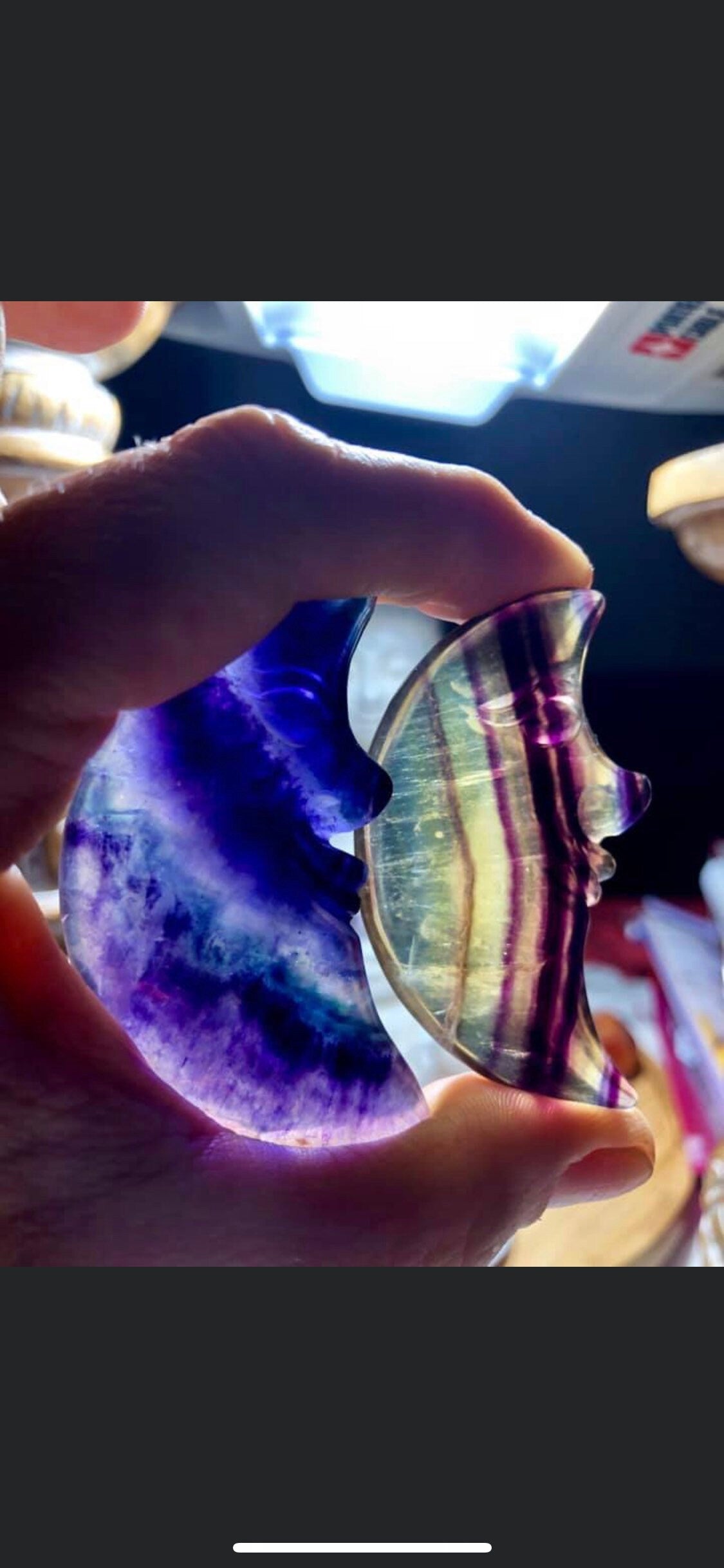 Top quality RAINBOW FLUORITE Moons!!!