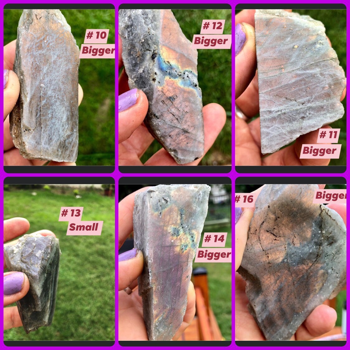 *RARE/Purple Labradorite, raw specimens/ Madagascar, AAA grade, deal