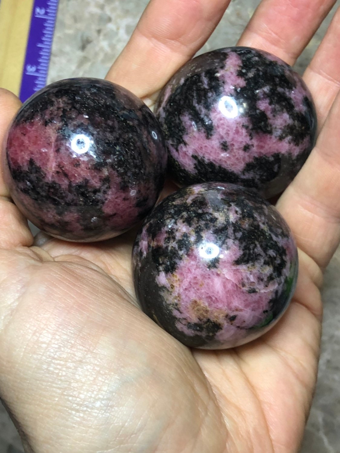 Beautiful RHODONITE SPHERES!!!