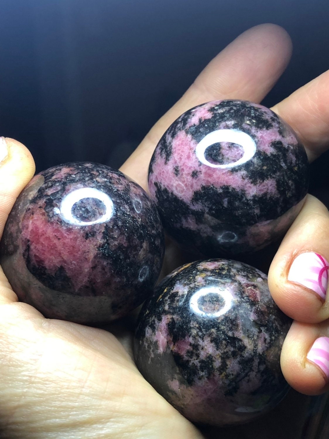 Beautiful RHODONITE SPHERES!!!