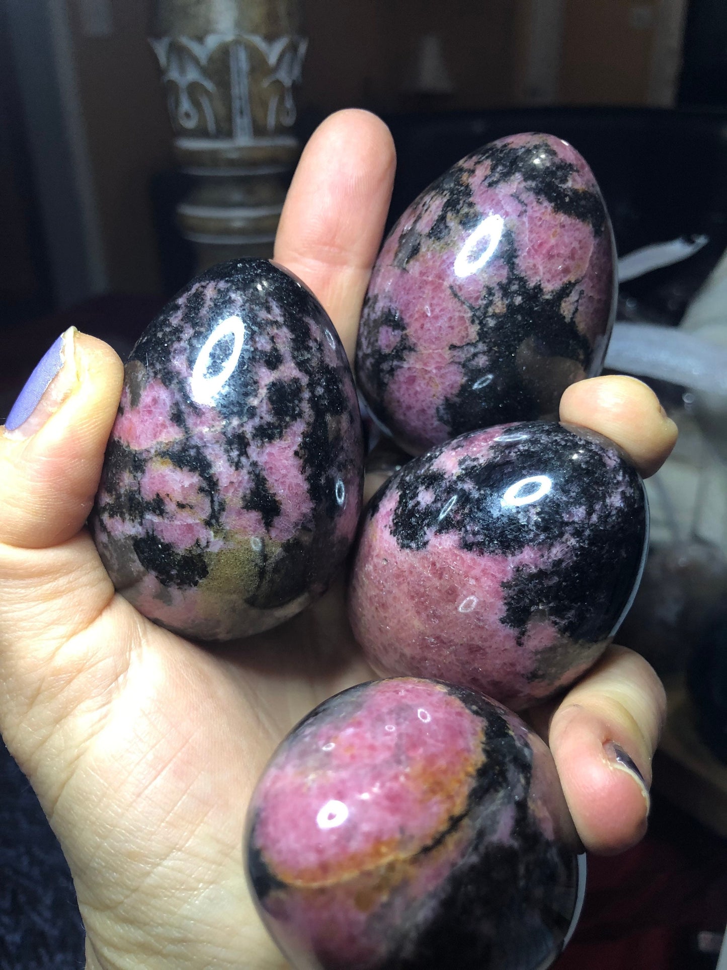Pretty RHODONITE EGGS!!!