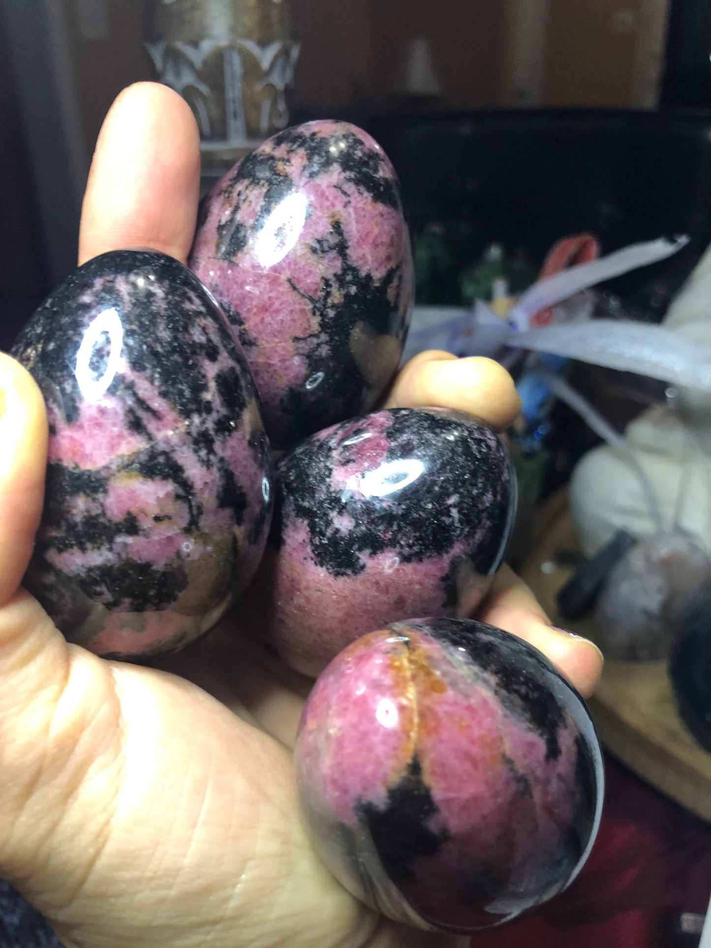 Pretty RHODONITE EGGS!!!