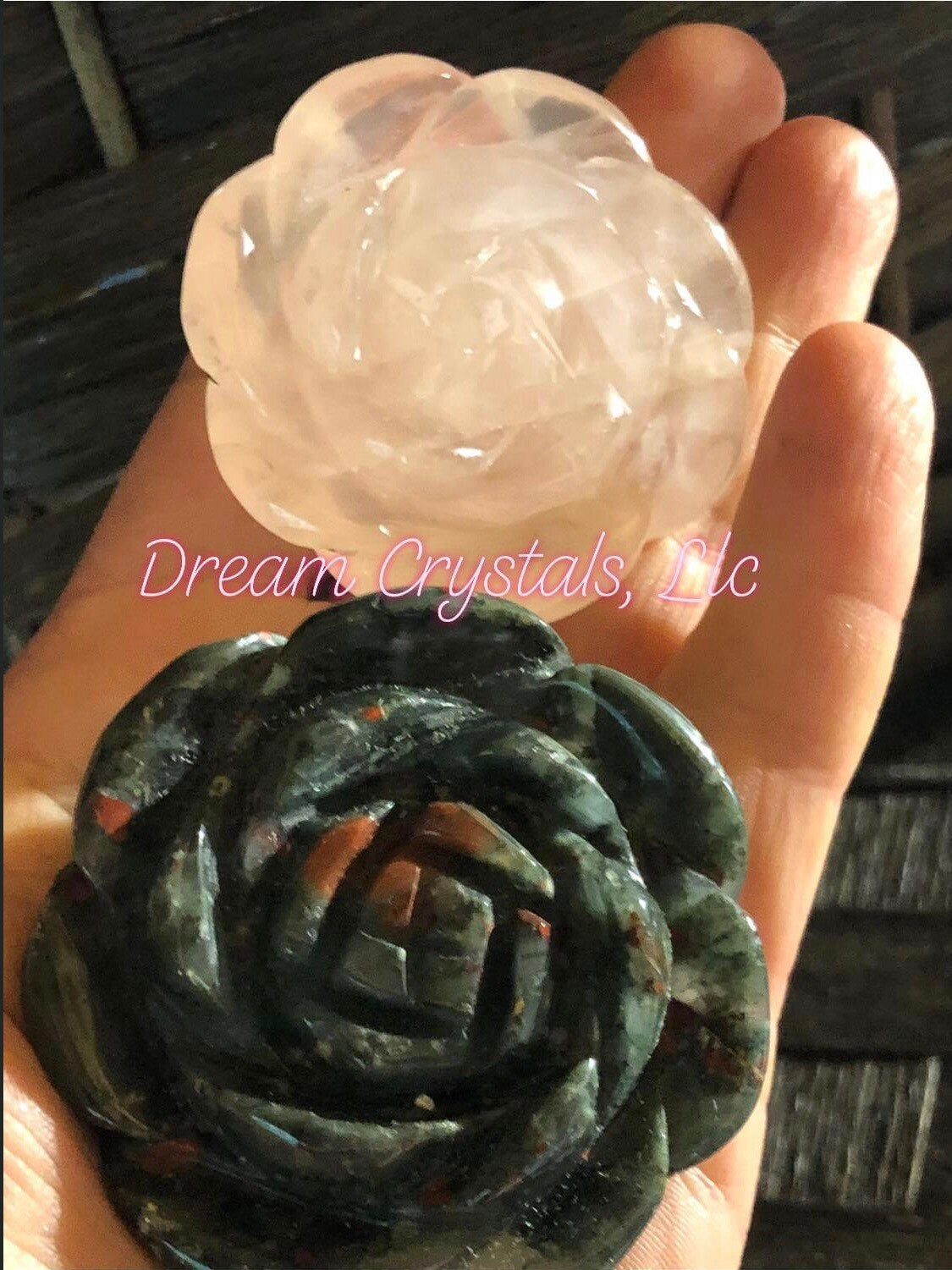 ©️2.2”, ROSE QUARTZ, BLOODSTONE,big roses!!!