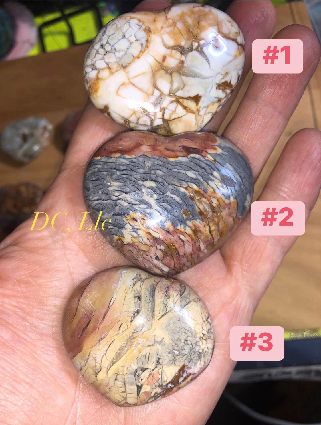RARE, beauty, IBIS JASPER Hearts, Collection crystals!!