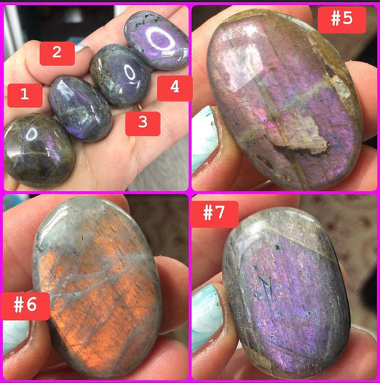 Affordable, PURPLE LABRADORITE, Palmstones, top quality!!