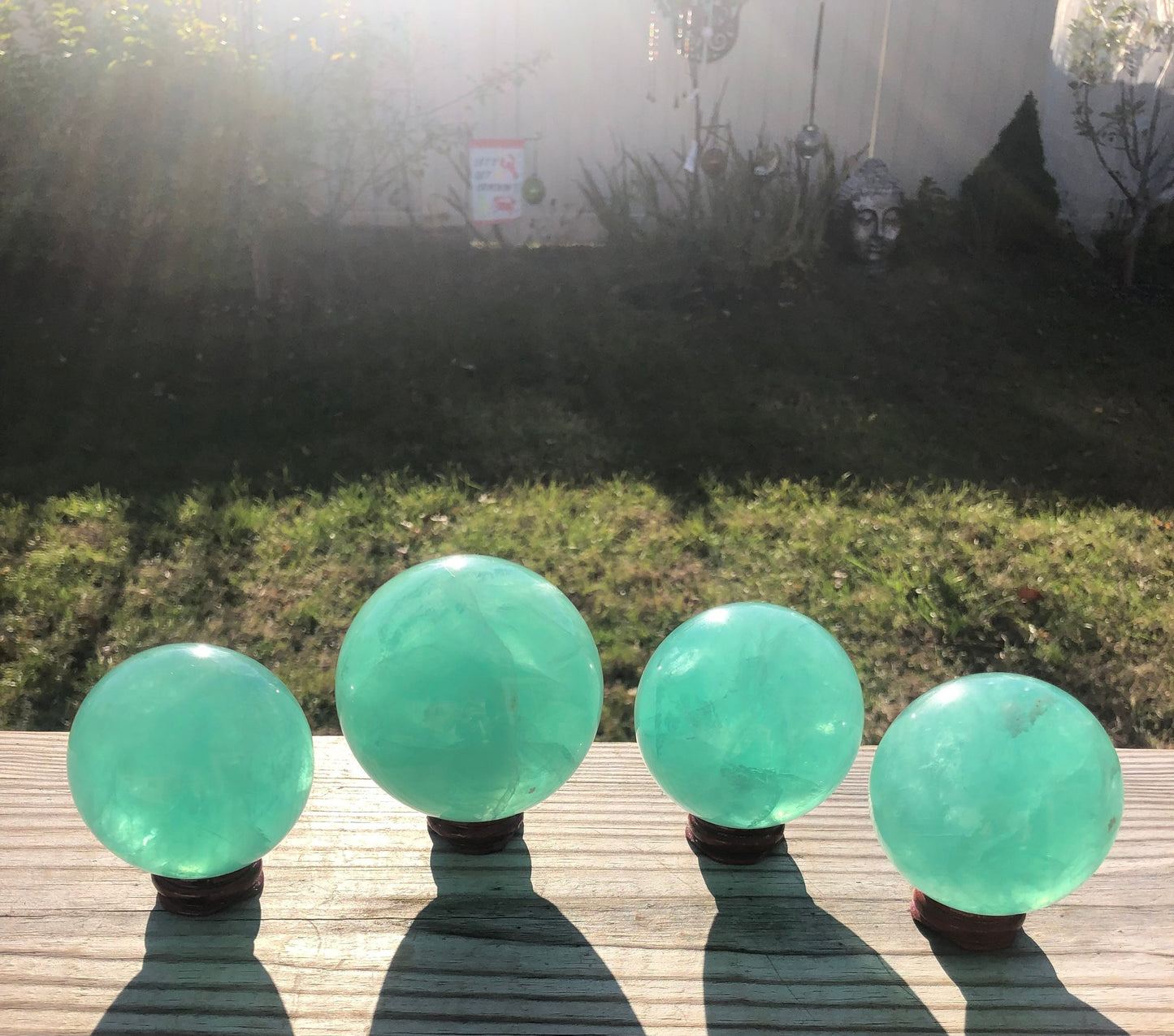 Top quality, bright, GREEN FLUORITE, spheres!!!