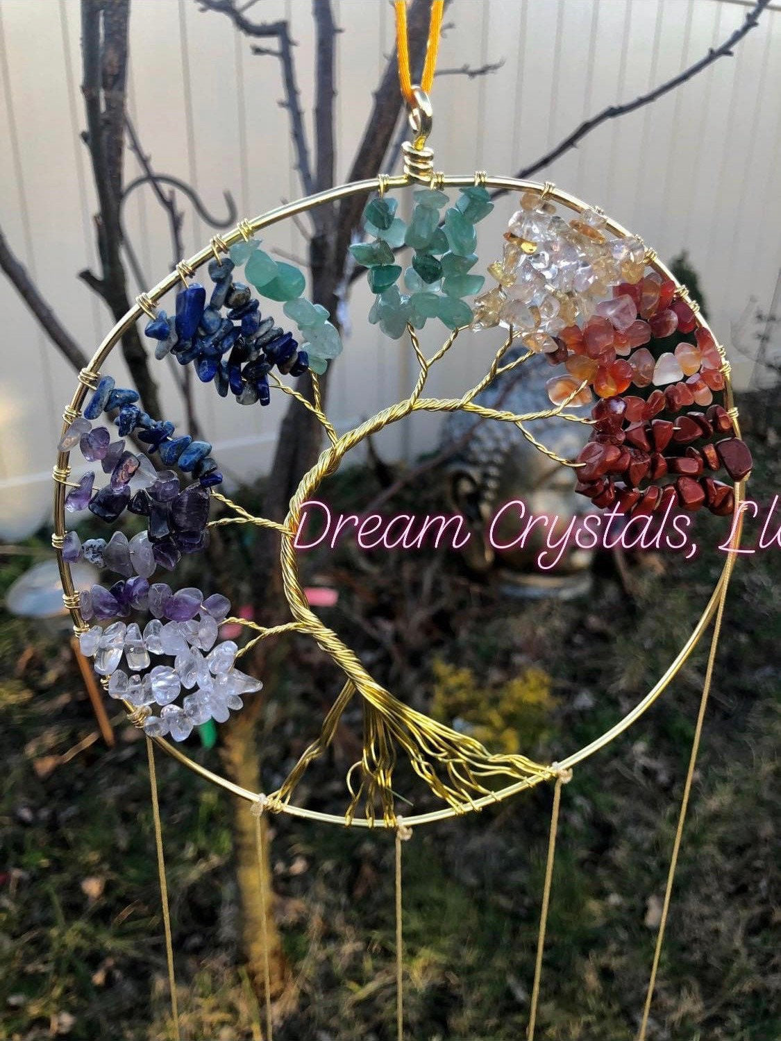 TREE OF LIFE, Dream catcher, citrine, amethyst, rose Quartz!!