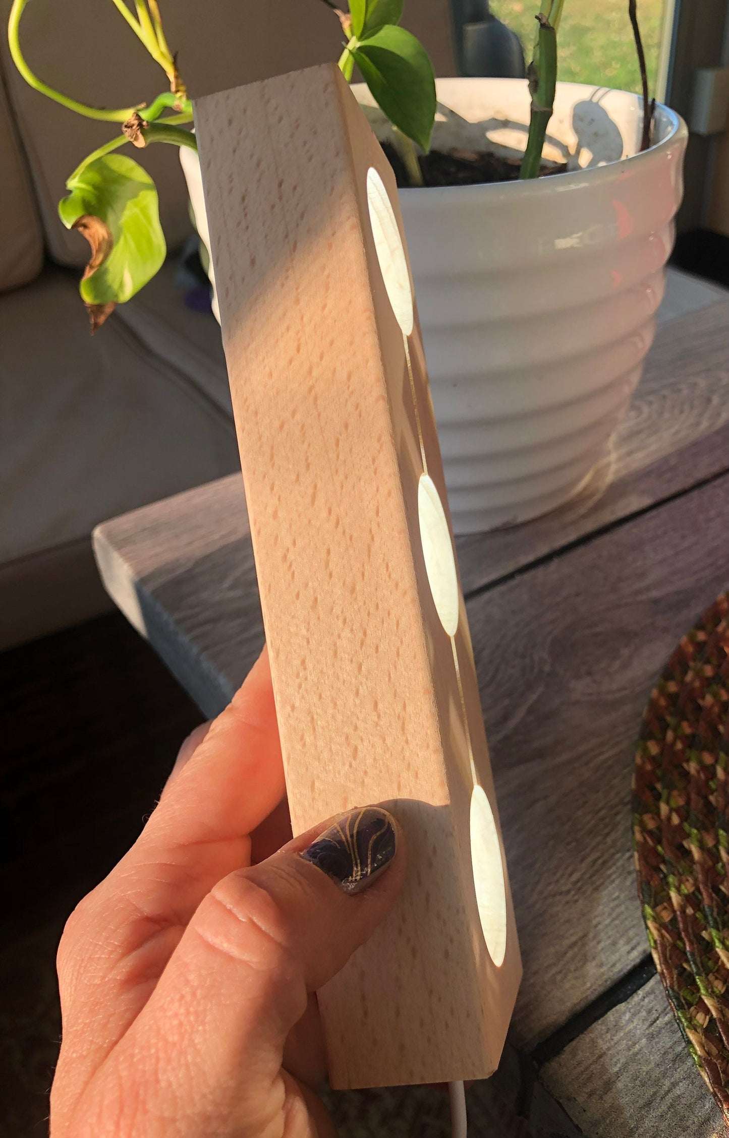 ✔️3 hole WOOD LED LIGHT, sphere holder!!