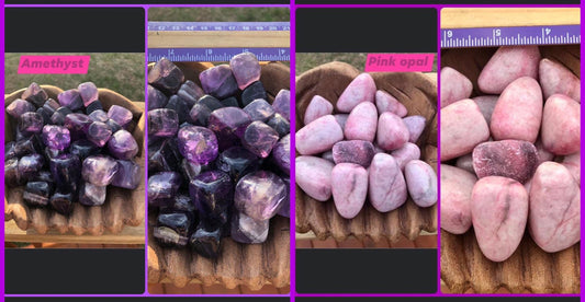 Assorted, crystal, tumbles, top quality, lepidolite, amethyst, opal, garnet, appetite, kiwi, lapis, obsidian!!!!