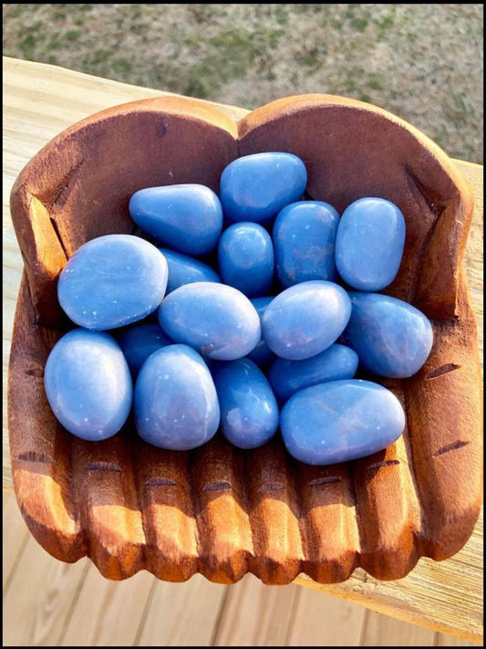 ANGELITE, tumbles, retail, wholesale, AAA grade, top quality, Peru, retail, wholesale, bulk deal