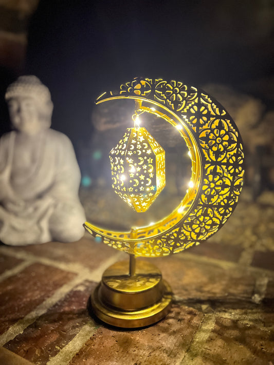 Iron Moon Table Lamp with 360 Manual Rotation, table lamp
