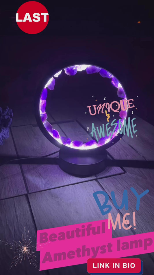 Stunning Circle AMETHYST 🌈 LAMP!!