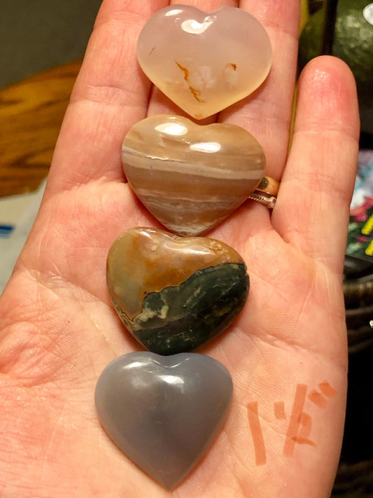 Polychrome hearts, small, stunning patterns, puffy Hearts!!