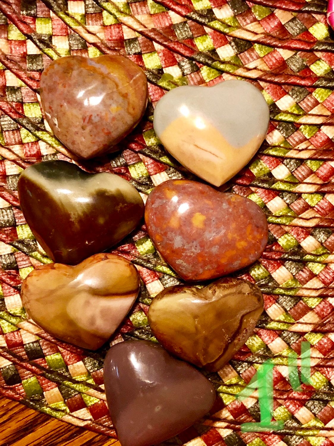 Polychrome hearts, small, stunning patterns, puffy Hearts!!