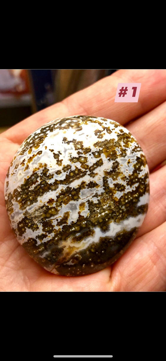 OCEAN JASPER, palmstones, Unique, High-quality, multicolor, multi patterns!!