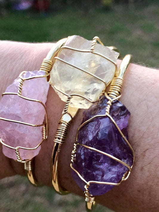 Citrine, rose quartz, Amethyst bracelets!!