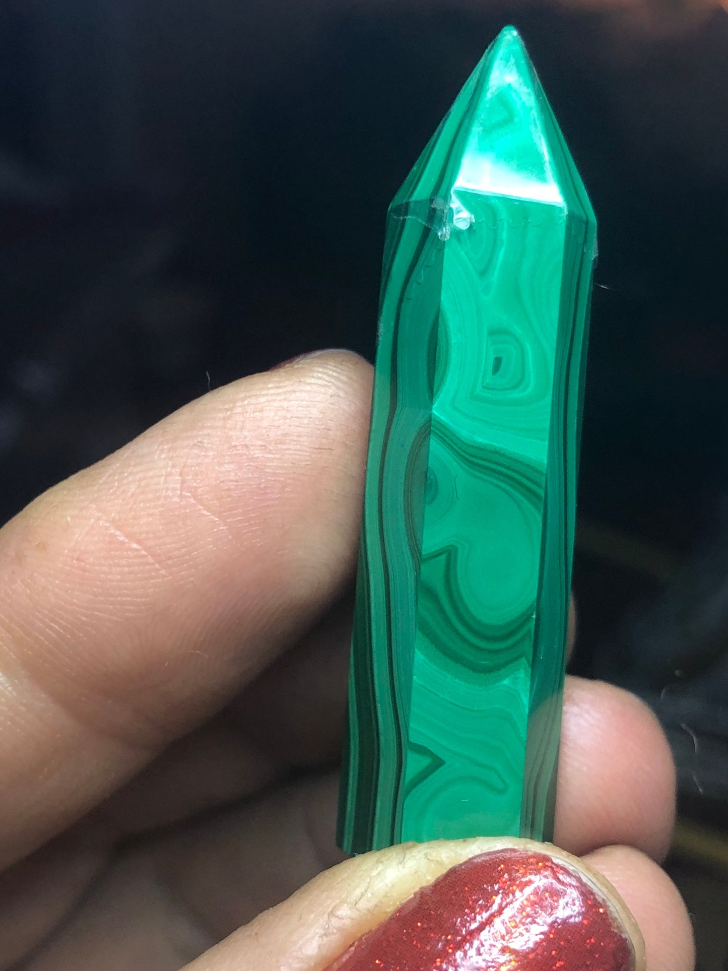 Reduced, Malachite, point, top quality, bright, green color, multi patters, genuine!!