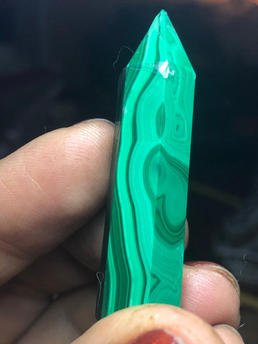 Reduced, Malachite, point, top quality, bright, green color, multi patters, genuine!!
