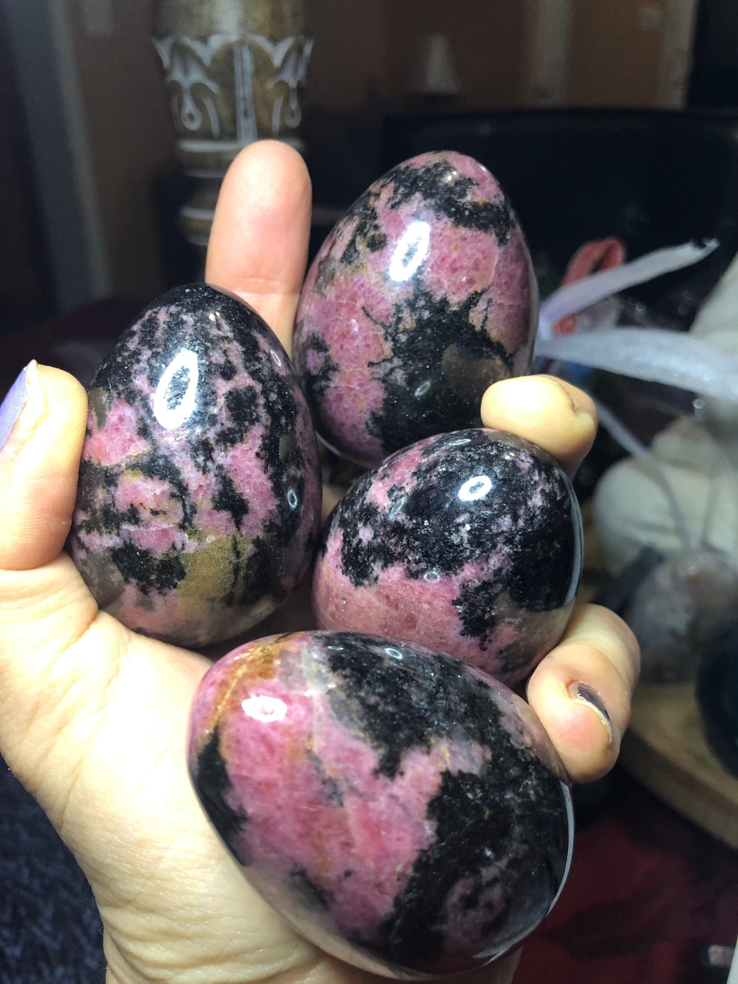 Pretty RHODONITE EGGS!!!