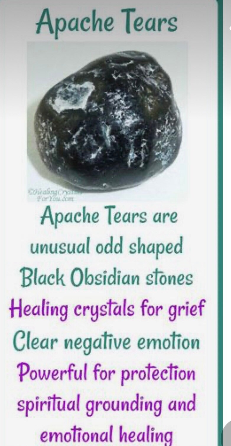 Apache tear, tumbles, grounding, natural crystals!!