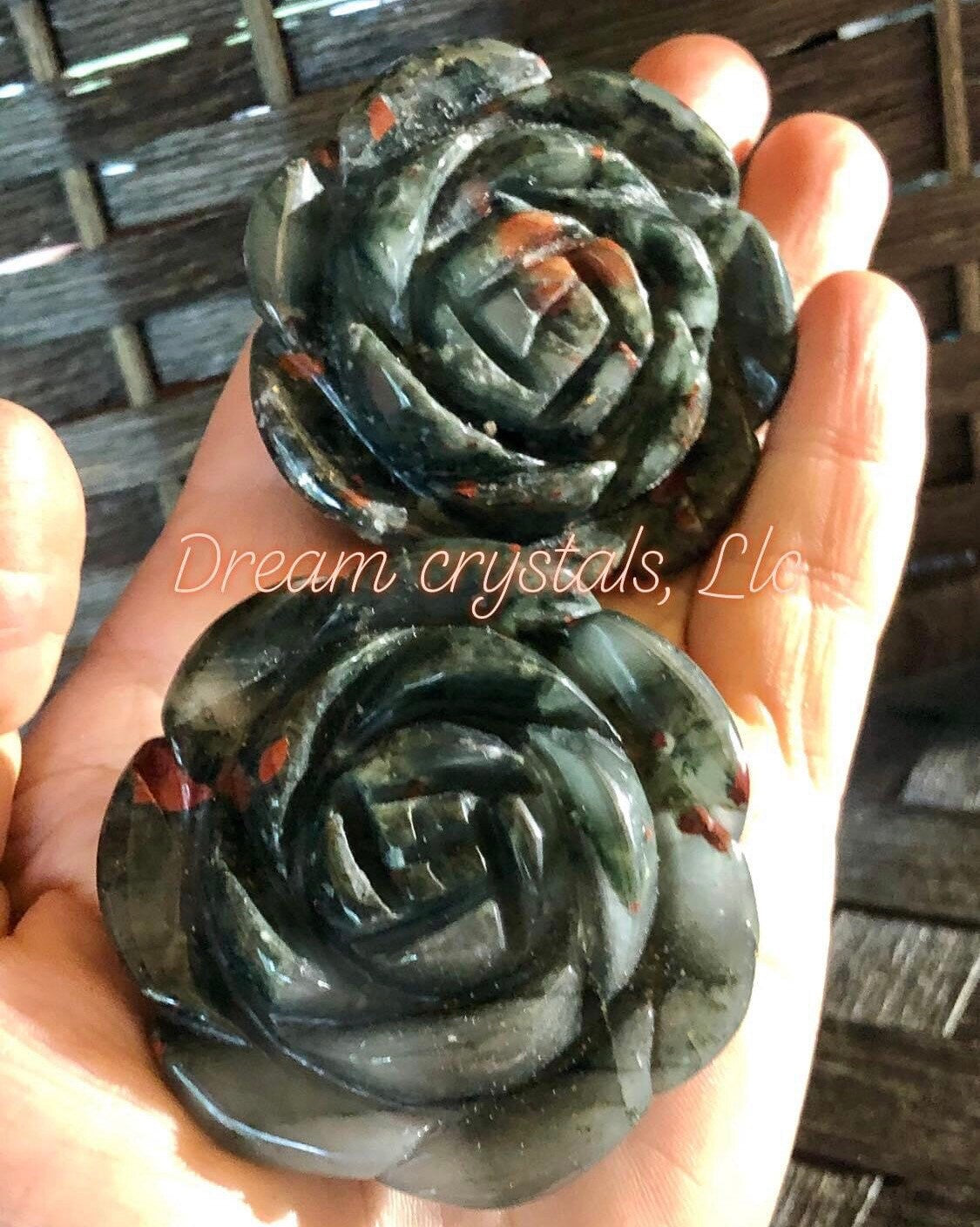 ©️2.2”, ROSE QUARTZ, BLOODSTONE,big roses!!!