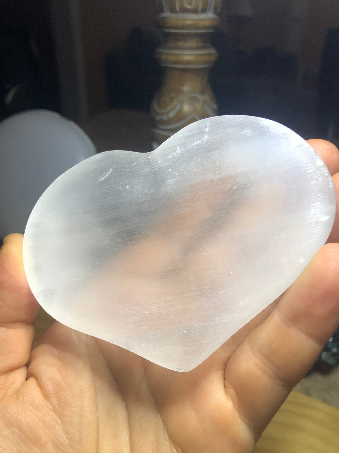 Selenite bowls, heart shaped, moon, self cleaning, protection, crystal bowls!!