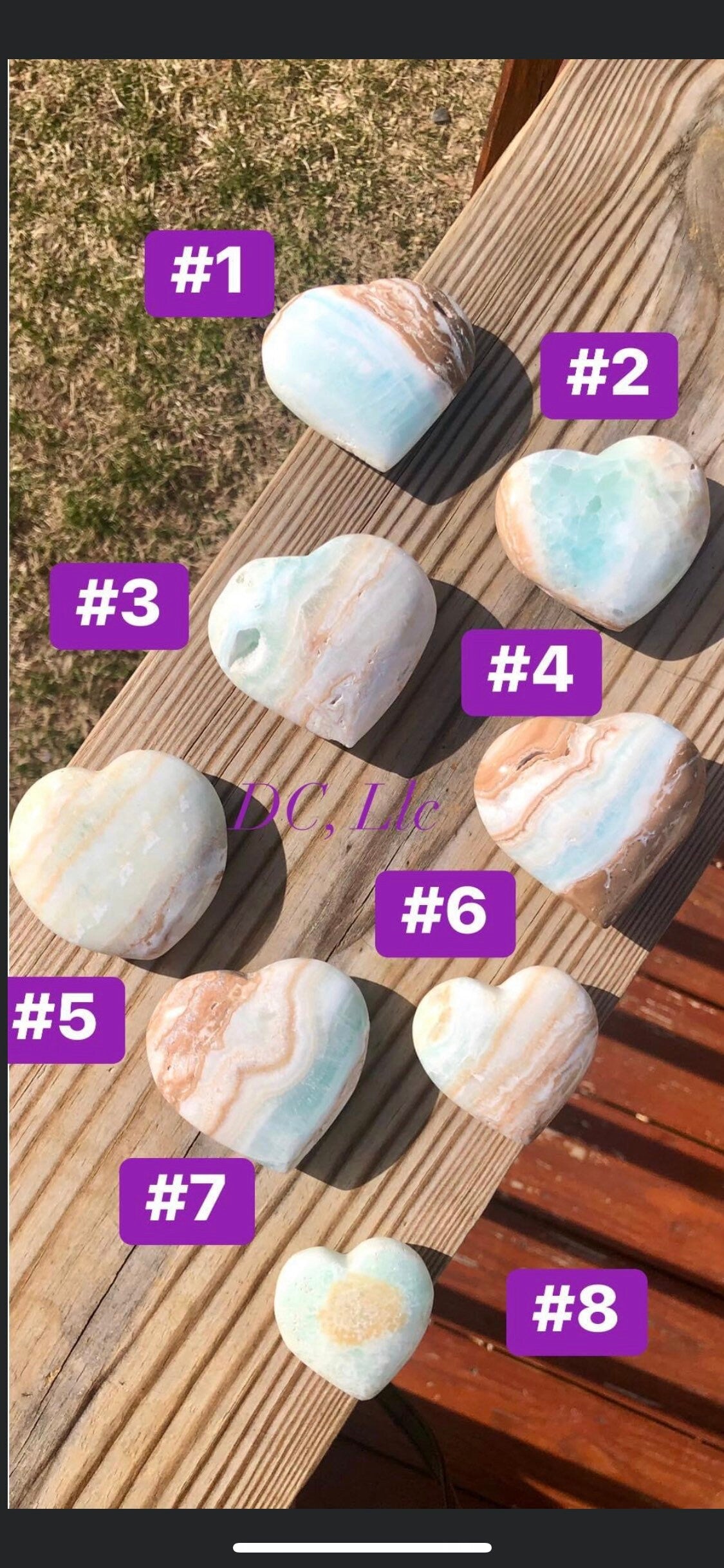 CARIBBEAN CALCITE,  puffy, HEARTS!!