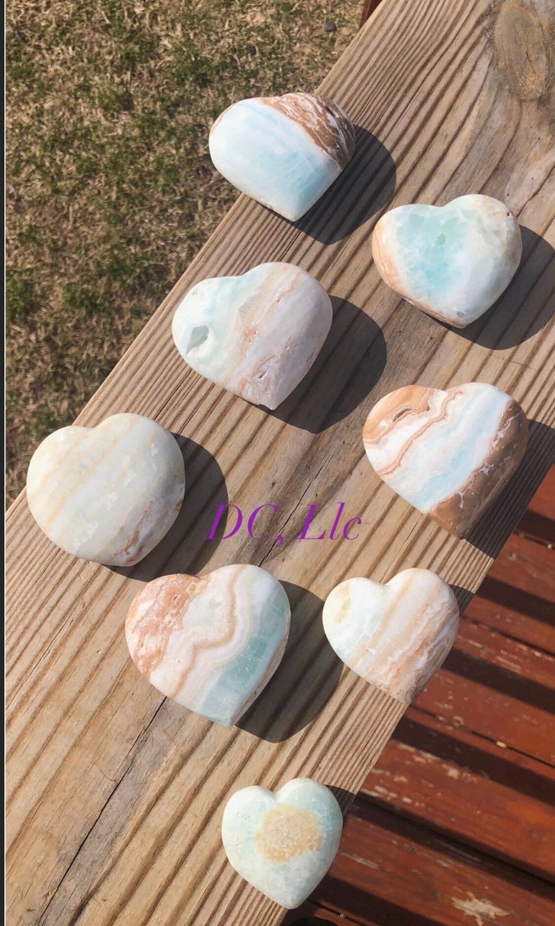 CARIBBEAN CALCITE,  puffy, HEARTS!!
