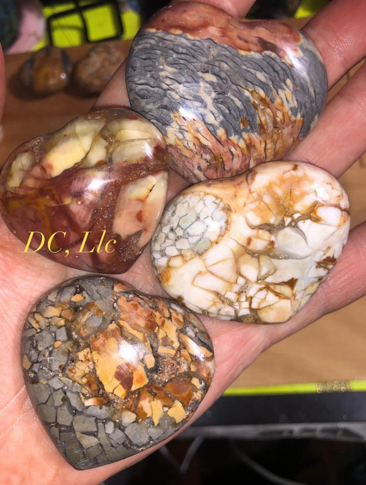 RARE, beauty, IBIS JASPER Hearts, Collection crystals!!