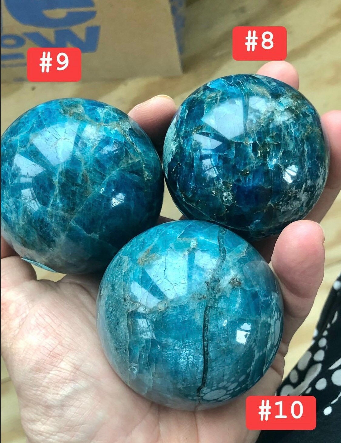 Cheap, APATITE, Spheres, assorted sizes, deep blue, flashy, top quality!!