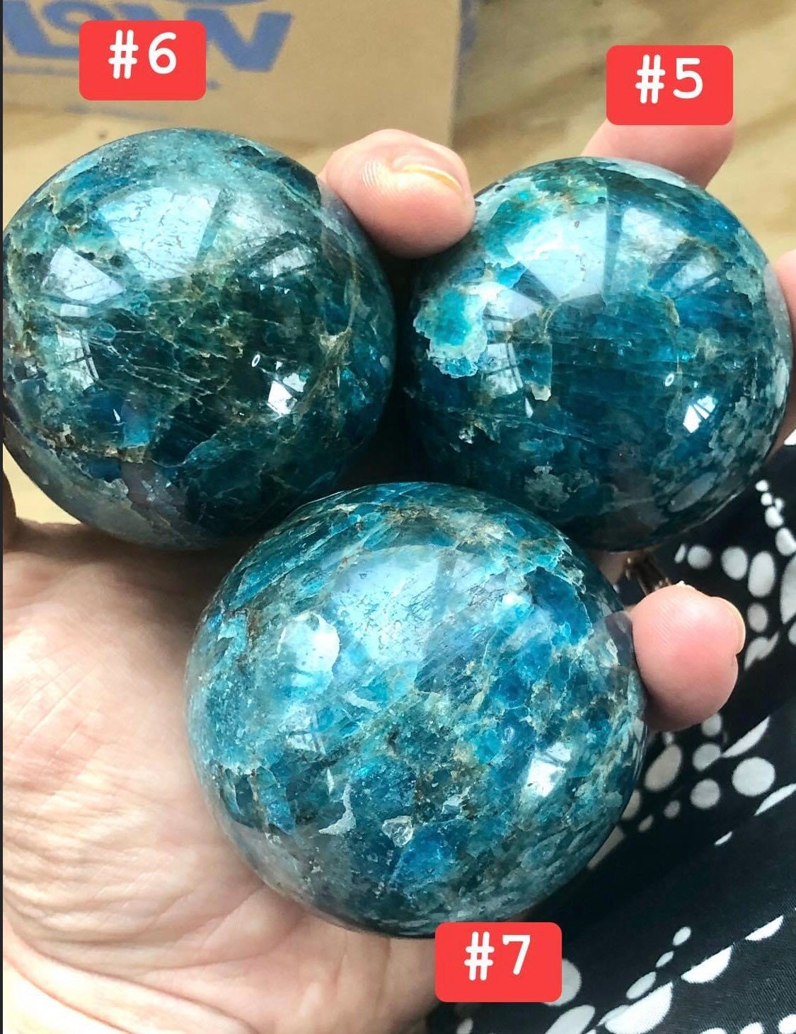 Cheap, APATITE, Spheres, assorted sizes, deep blue, flashy, top quality!!