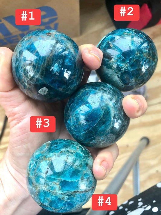 Cheap, APATITE, Spheres, assorted sizes, deep blue, flashy, top quality!!