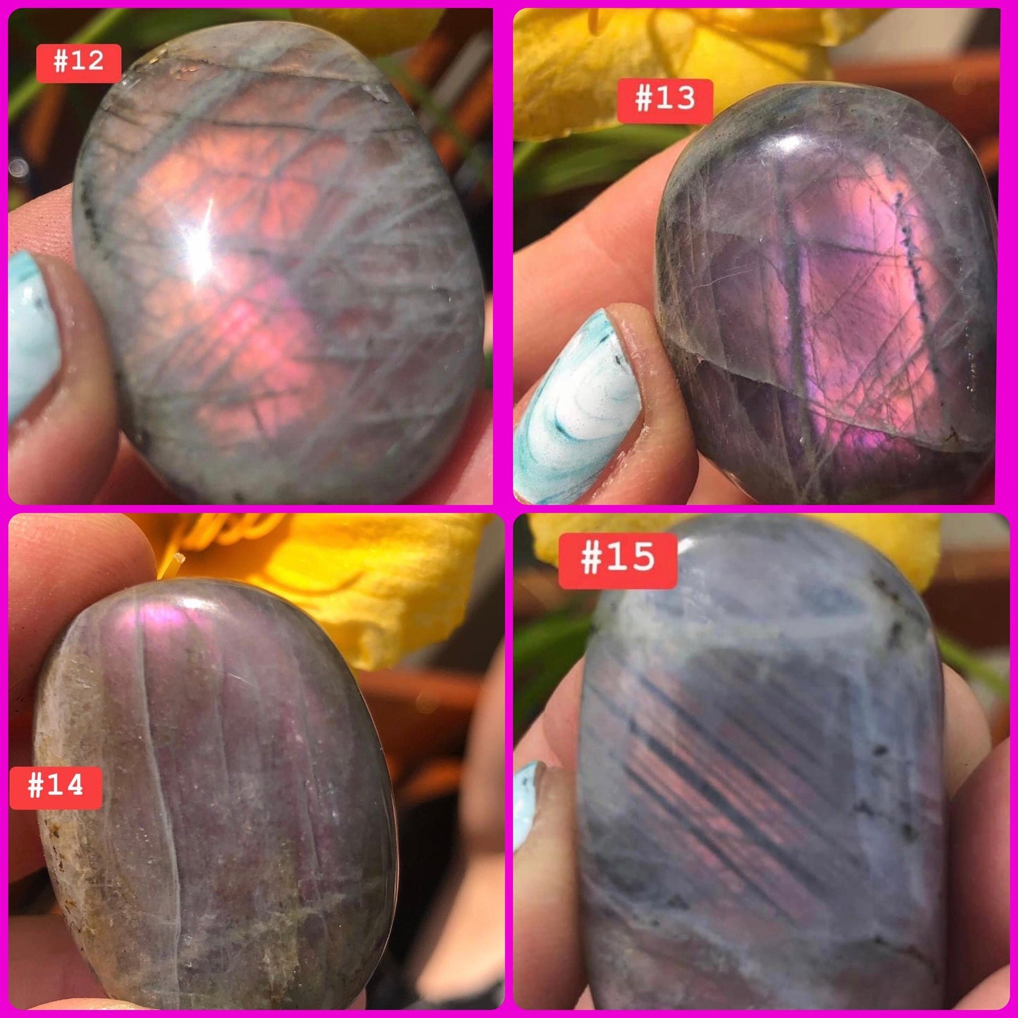 Affordable, PURPLE LABRADORITE, Palmstones, top quality!!