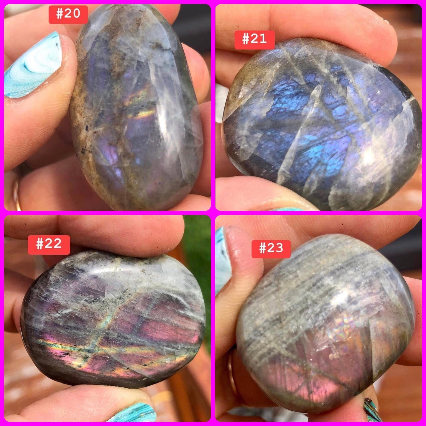 Affordable, PURPLE LABRADORITE, Palmstones, top quality!!