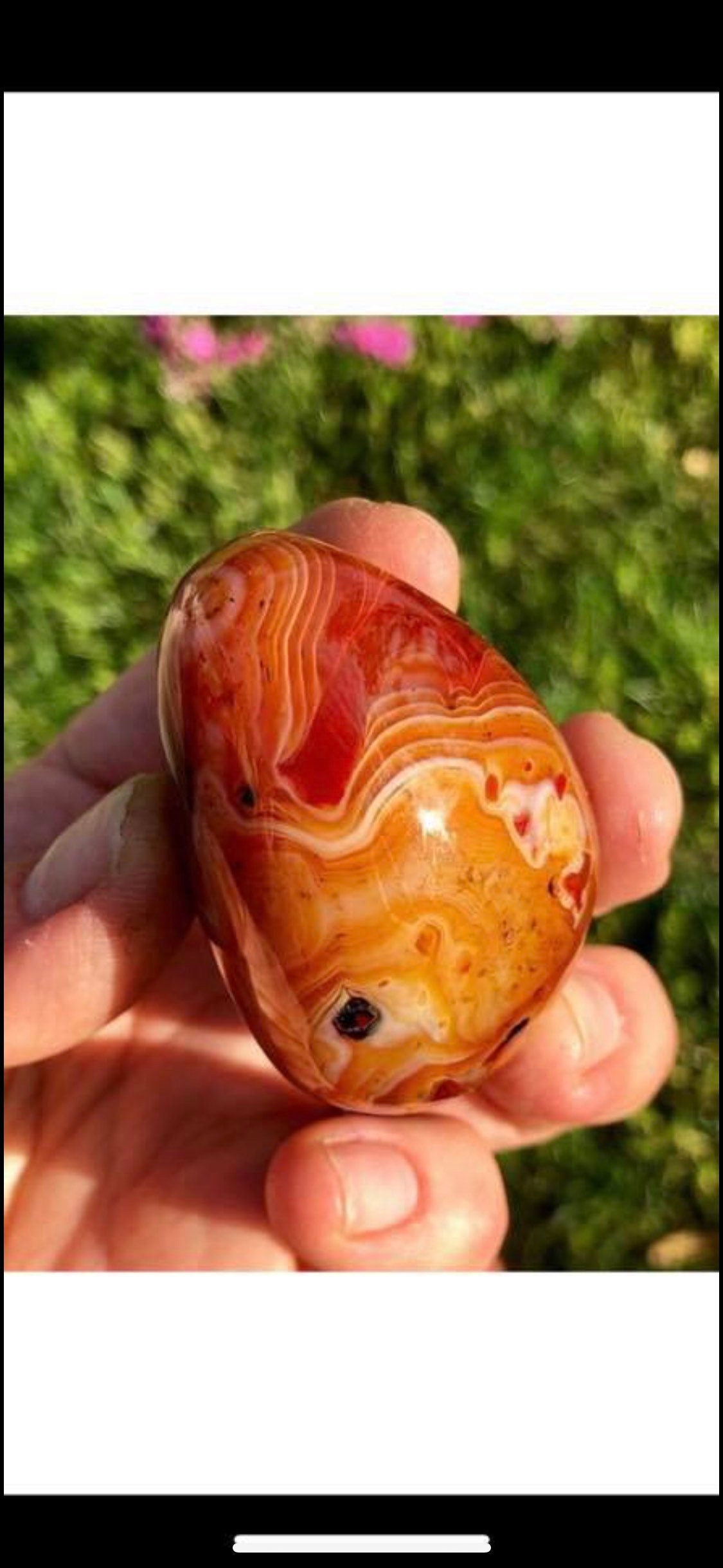 *Sardonyx Banded Agate Polished Stone / Fantastic color and patterns!!