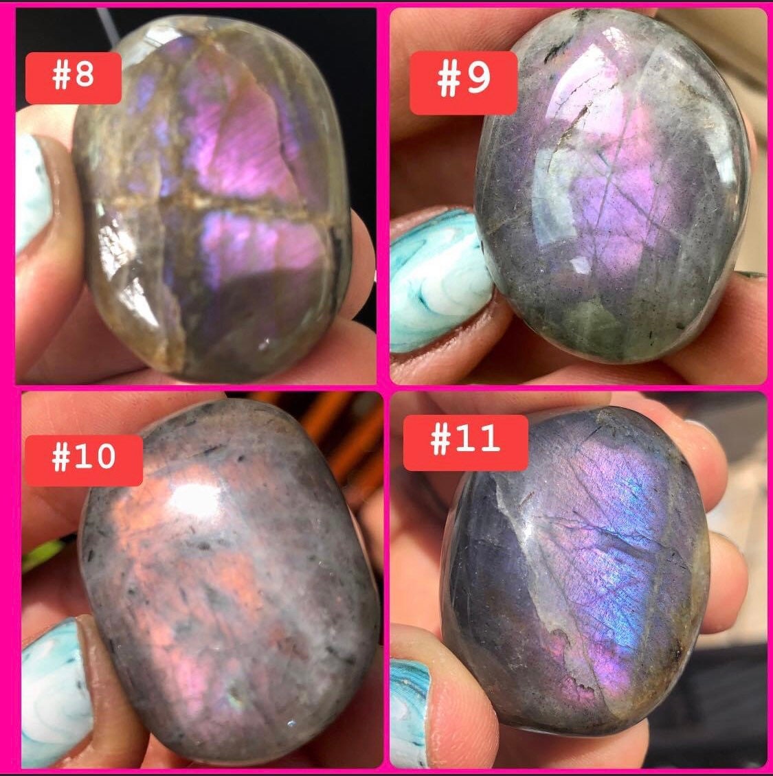 Affordable, PURPLE LABRADORITE, Palmstones, top quality!!