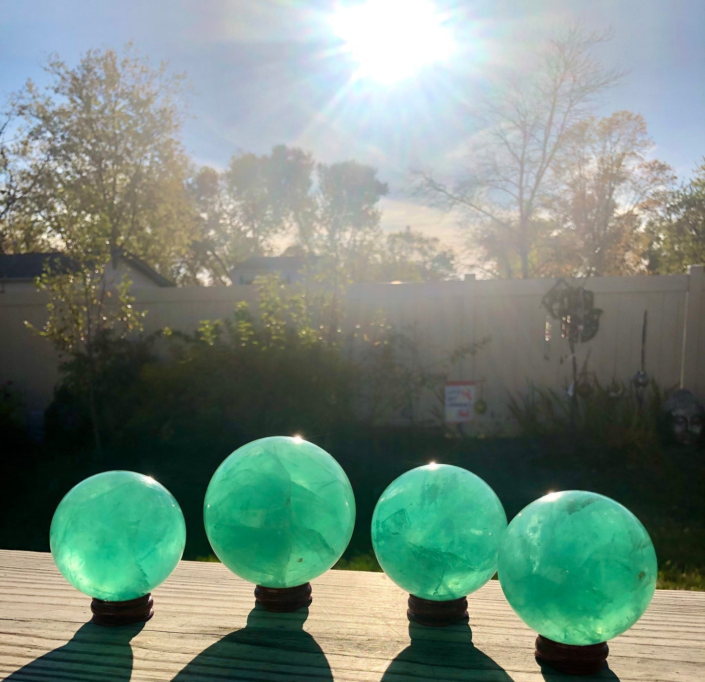 Top quality, bright, GREEN FLUORITE, spheres!!!