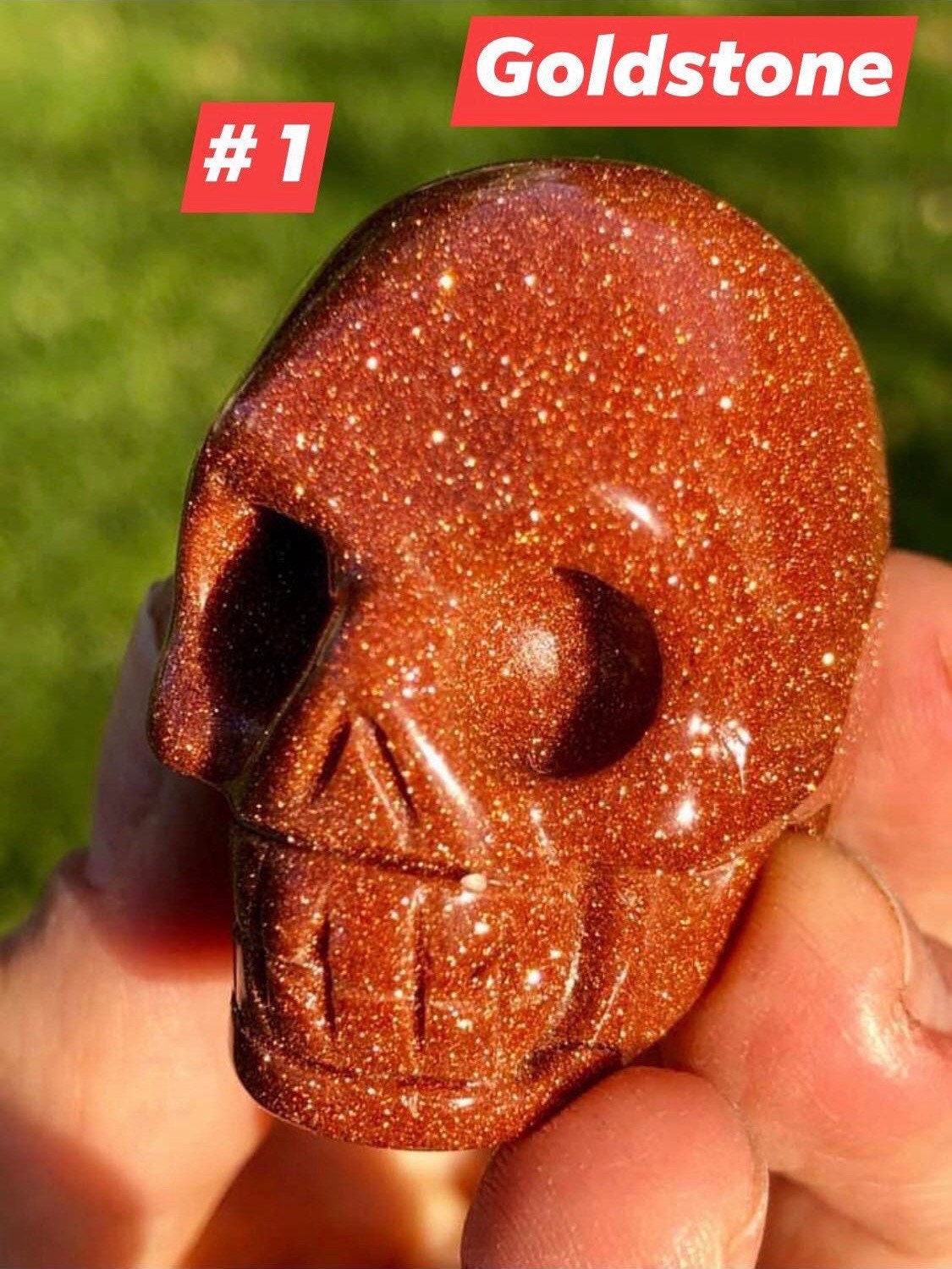 ©️2" Skull, natural crystals, High quality and beautiful patterns!