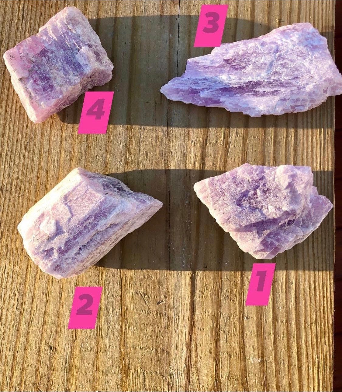 Raw lavender color KUNZITE chunks!!