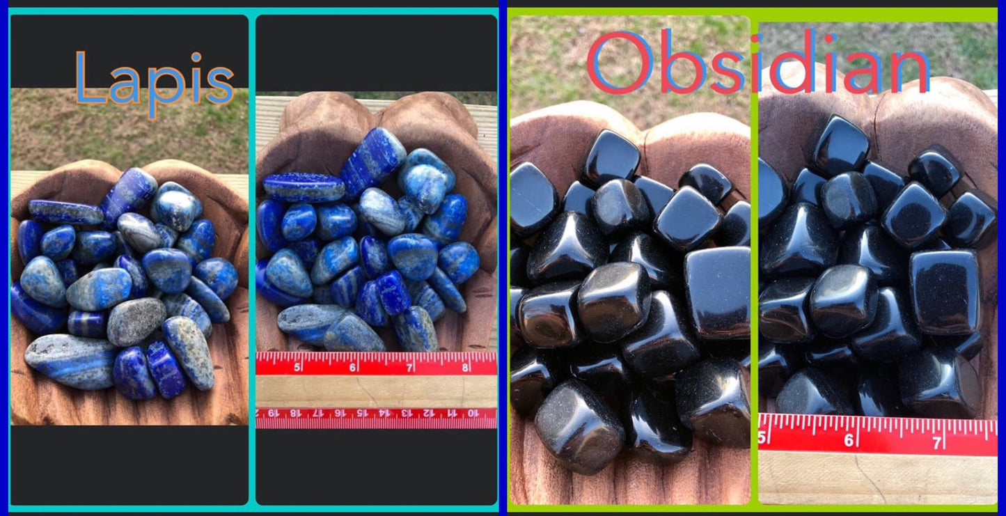 Assorted, crystal, tumbles, top quality, lepidolite, amethyst, opal, garnet, appetite, kiwi, lapis, obsidian!!!!