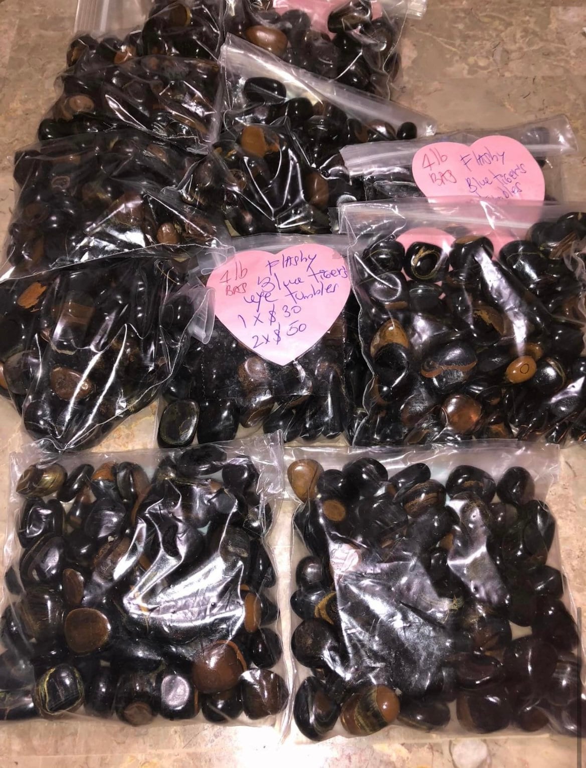 ✔️1lb bags, Flashy, BLUE TIGERS EYE, Tumbles, Wholesale tumbles, Buy more get low price!