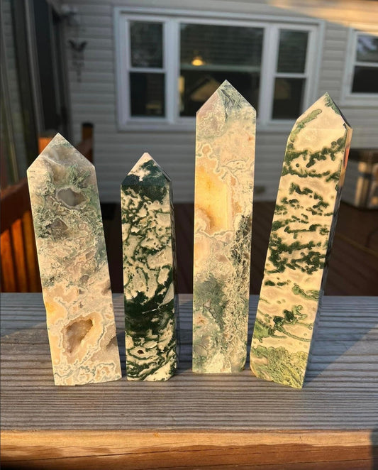 Druzy, big, MOSS AGATE,obelisks!!