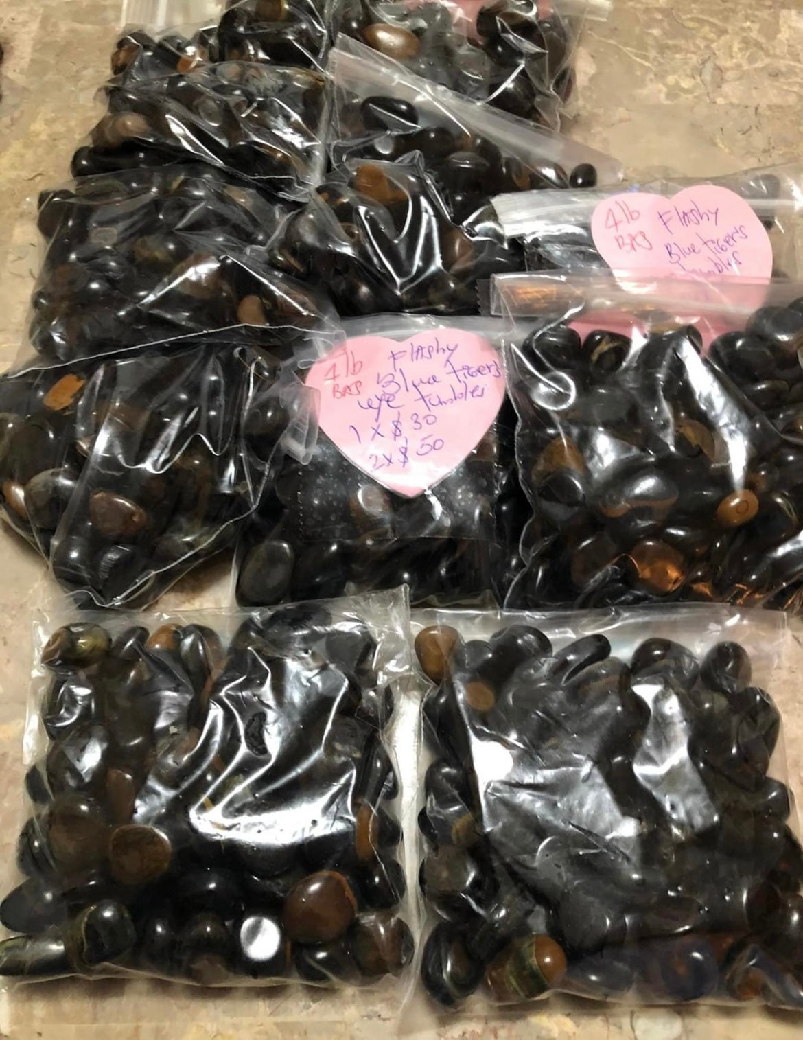 ✔️1lb bags, Flashy, BLUE TIGERS EYE, Tumbles, Wholesale tumbles, Buy more get low price!