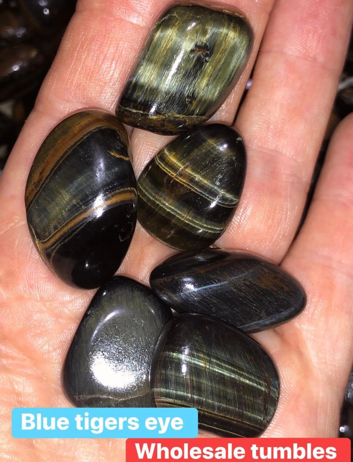 ✔️1lb bags, Flashy, BLUE TIGERS EYE, Tumbles, Wholesale tumbles, Buy more get low price!
