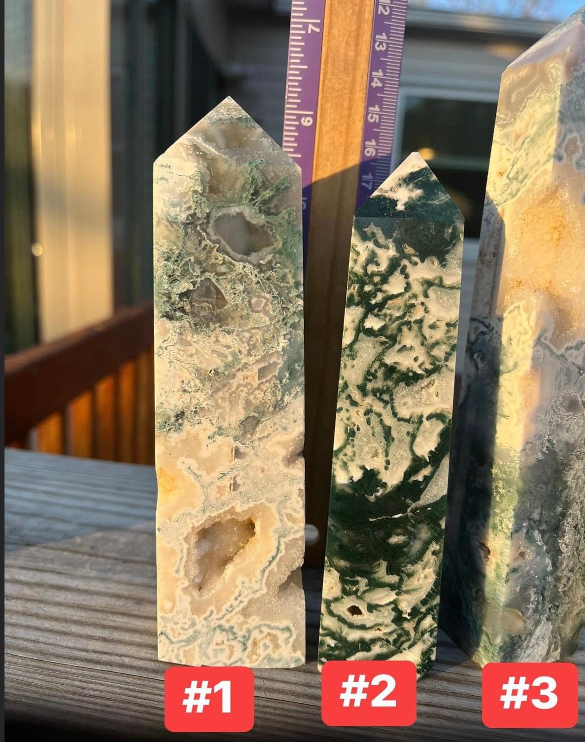 Druzy, big, MOSS AGATE,obelisks!!