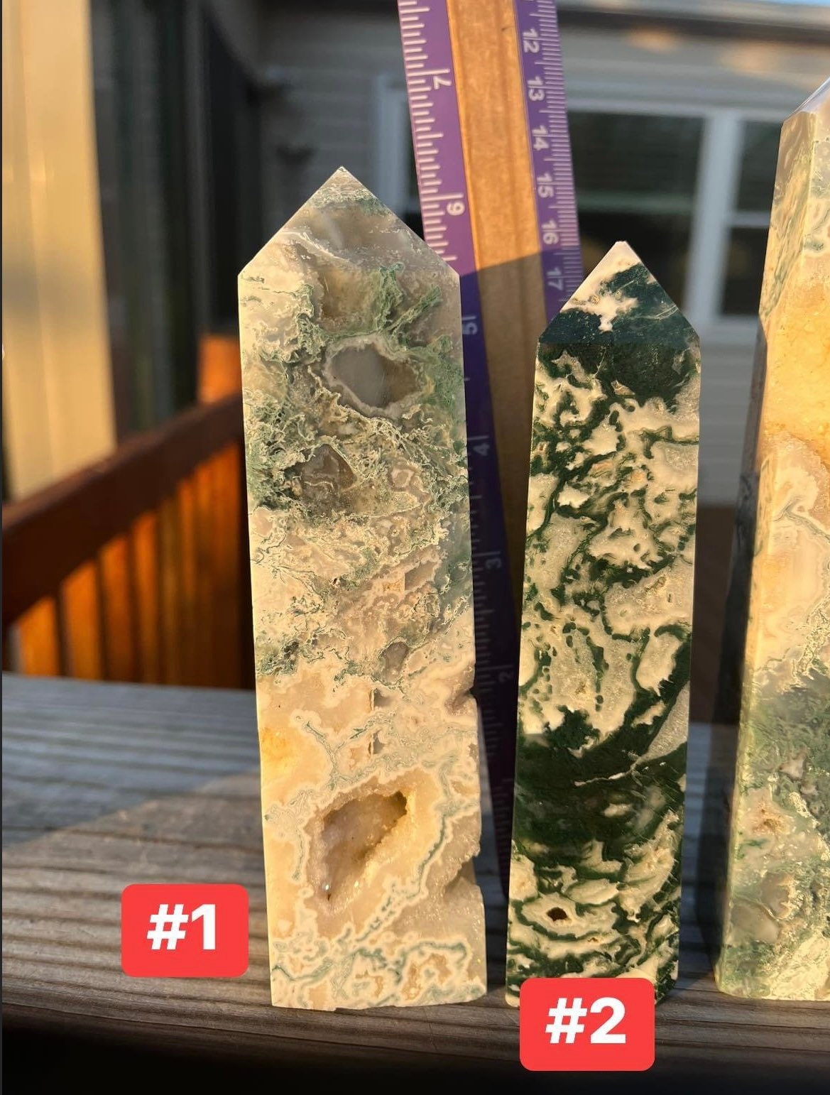 Druzy, big, MOSS AGATE,obelisks!!