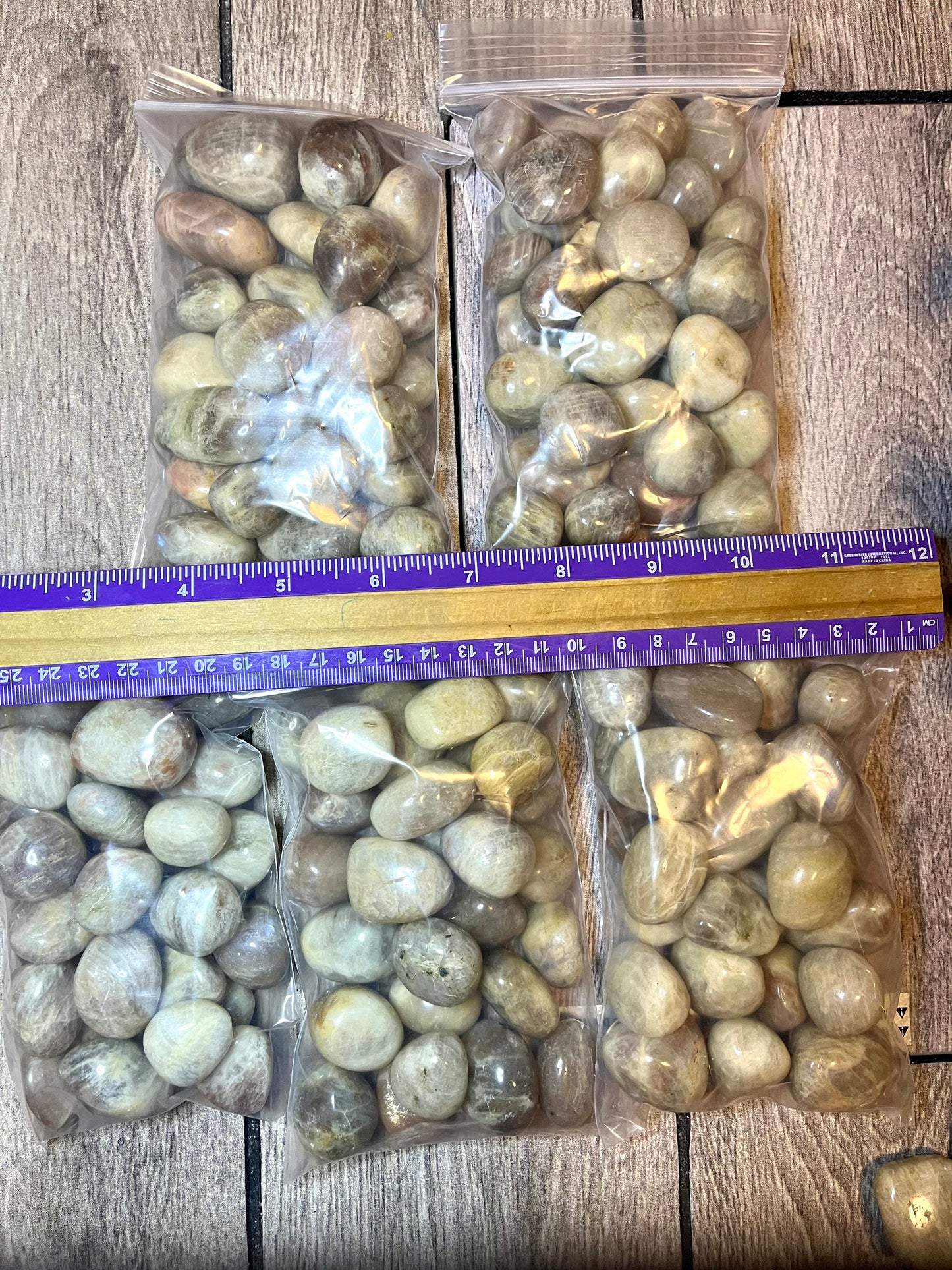 ✔️1lb bags!! PEACH MOONSTONE TUMBLES!! Buy more get low price!!